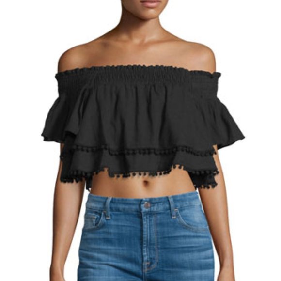 APIECE APART Off Shoulder RISAL Ruffle Crop Top S - Picture 1 of 4